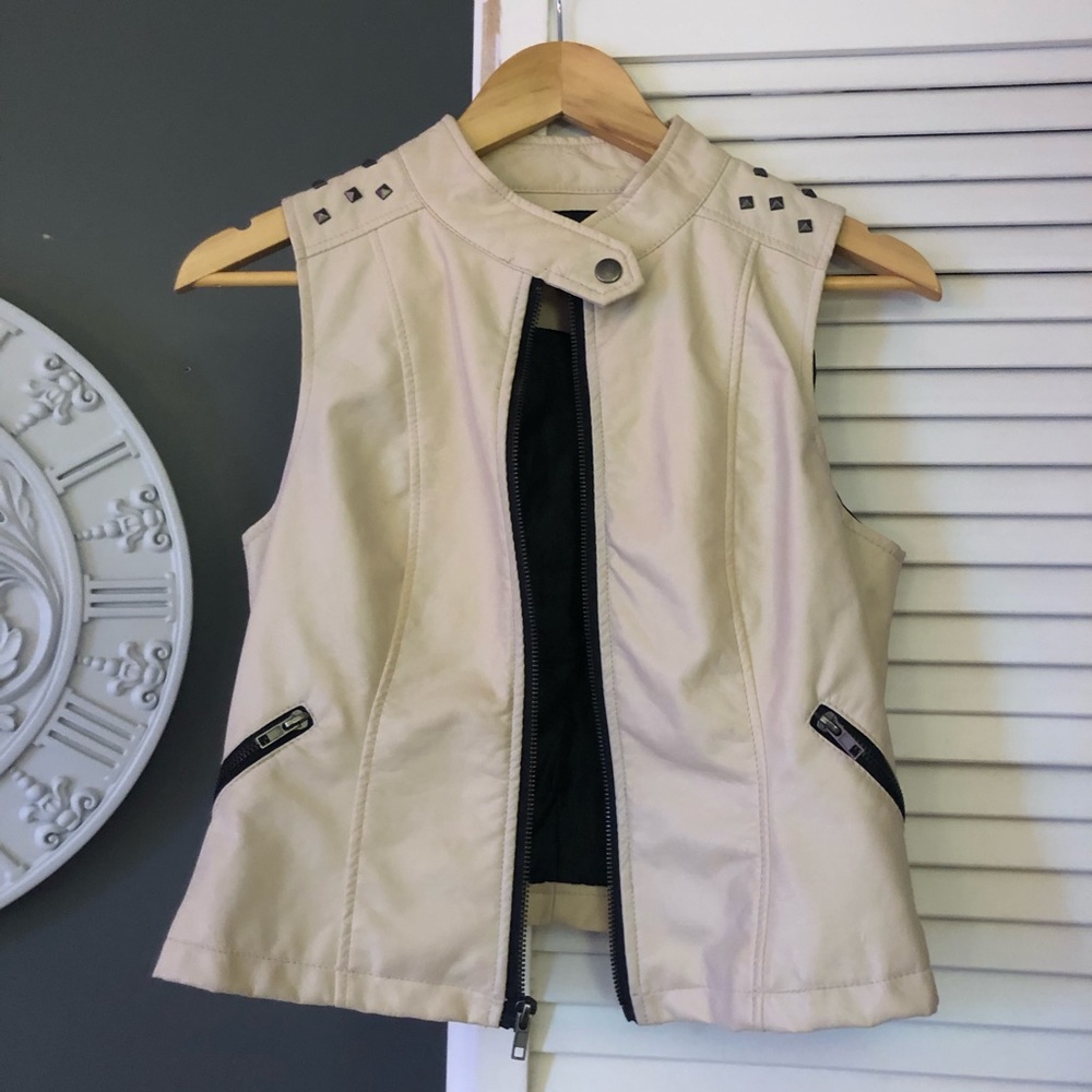 Faux leather vest